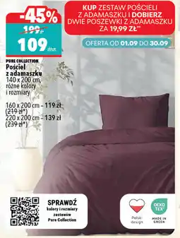 Biedronka Pure Collection Pościel z adamaszku oferta