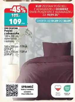 Biedronka Pościel z adamaszku Pure Collection 140x200 cm oferta