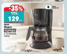 Biedronka Ekspres przelewowy HD7461/20 2-15 filiżanek czarny Philips oferta