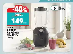 Biedronka Blender kielichowy HR2191/01 czarny Philips oferta