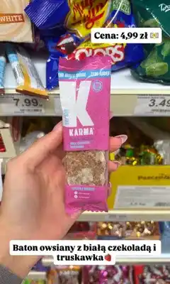 Dino Baton owsiany Karma biała czekolada truskawka oferta