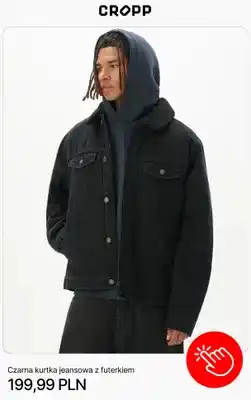 Cropp Czarna kurtka jeansowa z futerkiem Cropp oferta
