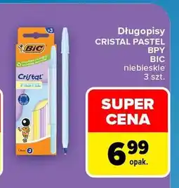 Carrefour Długopisy Cristal Pastel BPY BIC niebieskie oferta