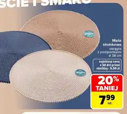 Carrefour Mata słomkowa okrągła z pomponikami ø38 cm Altom Design oferta
