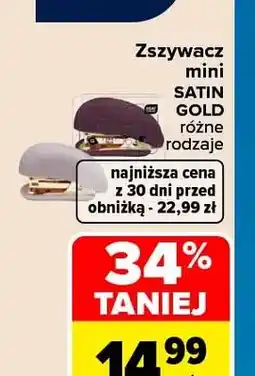 Carrefour Zszywacz mini Satin Gold Interdruk oferta