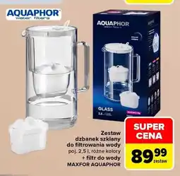 Carrefour Zestaw dzbanek szklany do filtrowania wody poj. 2,5 l + filtr do wody Maxfor Aquaphor oferta