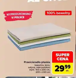 Carrefour Prześcieradło płaskie bawełna 160x200 cm oferta