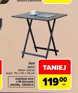Carrefour Stół Nito 70x70x74 cm oferta