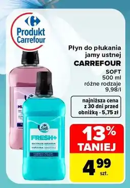 Carrefour Płyn do płukania jamy ustnej Carrefour Soft oferta