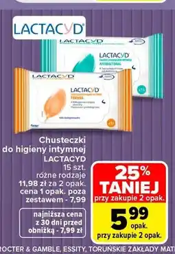 Carrefour Chusteczki do higieny intymnej Lactacyd oferta