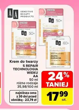 Carrefour Krem do twarzy 5 Repair Technologia Wieku AA oferta