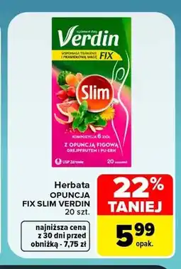 Carrefour Herbata opuncja Fix Slim Verdin oferta