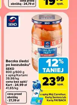 Carrefour Śledzie Beczka śledzi po kaszubsku Seko oferta