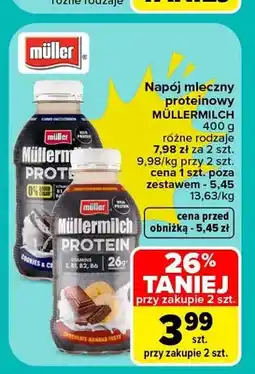 Carrefour Napój mleczny proteinowy Chocolate-Banana Müllermilch oferta