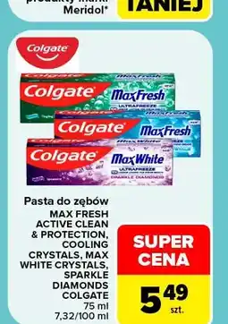 Carrefour Pasta do zębów Max Fresh Active Clean & Protection Colgate oferta