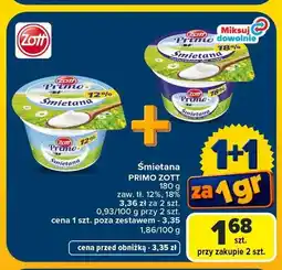 Carrefour Śmietana Primo Zott 12% oferta