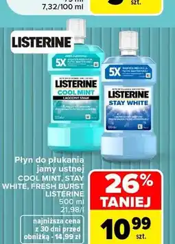 Carrefour Płyn do płukania jamy ustnej Cool Mint Listerine oferta