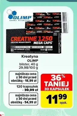 Carrefour Kreatyna Olimp 30 kapsułek oferta