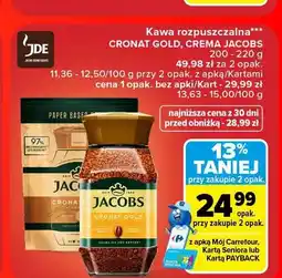 Carrefour Kawa rozpuszczalna Cronat Gold Jacobs oferta
