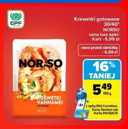 Carrefour Krewetki gotowane Norso oferta