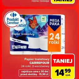 Carrefour Papier toaletowy Carrefour 24-pak 2-warstwowy oferta