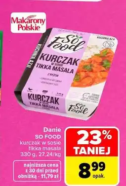 Carrefour Danie kurczak w sosie tikka masala So Food oferta