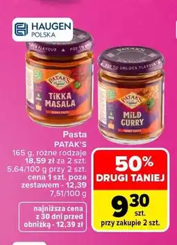 Carrefour Pasta Tikka Masala Patak's oferta