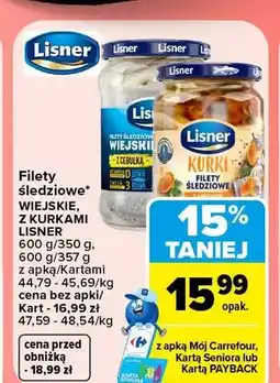 Carrefour Filety śledziowe wiejskie Lisner oferta