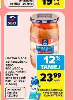 Carrefour Beczka śledzi po kaszubsku Seko oferta