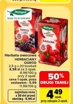 Carrefour Herbata owocowa Herbaciany Ogród Prosto z lasu Herbapol oferta