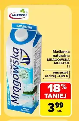 Carrefour Maślanka naturalna Mrągowska Mlekpol oferta