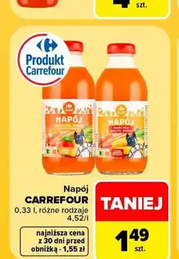 Carrefour Napój marchew jabłko brzoskwinia Carrefour oferta