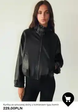 Bershka Kurtka ze sztucznej skóry z kołnierzem typu komin oferta