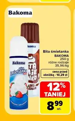 Carrefour Bita śmietana Bakoma oferta