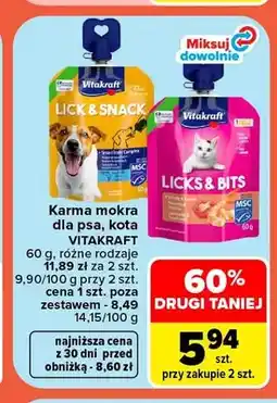 Carrefour Karma mokra dla psa, kota Vitakraft oferta