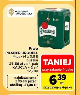 Carrefour Piwo Pilsner Urquell 4-pak oferta