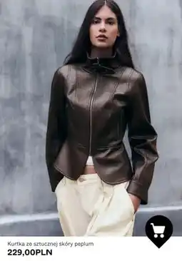 Bershka Kurtka ze sztucznej skóry peplum oferta