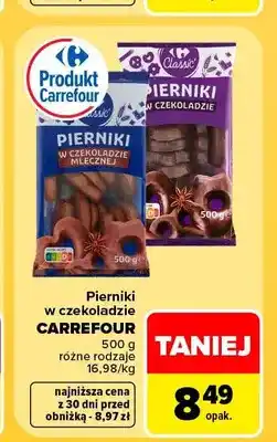 Carrefour Pierniki w czekoladzie mlecznej Carrefour oferta