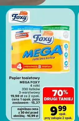 Carrefour Papier toaletowy Mega Foxy 4-pak oferta