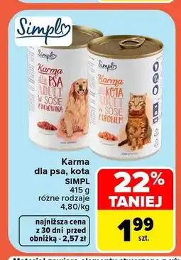 Carrefour Karma dla psa, kota Simpl oferta