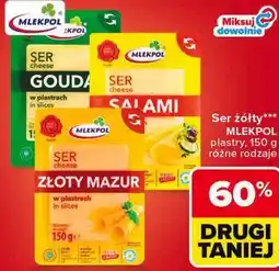 Carrefour Ser żółty w plastrach Mlekpol oferta