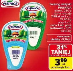 Carrefour Twaróg wiejski PIĄTNICA klinek różne rodzaje oferta