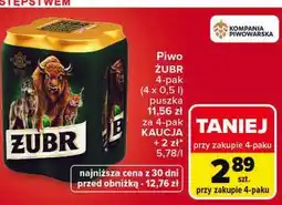 Carrefour Piwo Żubr 4-pak oferta