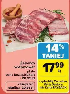 Carrefour Żeberka wieprzowe płaty oferta