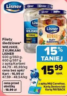 Carrefour Filety śledziowe Wiejskie, z kurkami Lisner oferta