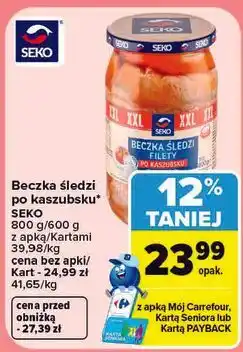 Carrefour Beczka śledzi po kaszubsku Seko oferta
