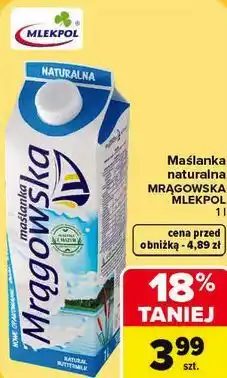 Carrefour Maślanka naturalna Mrągowska Mlekpol oferta