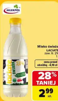 Carrefour Mleko świeże Łaciate 2% oferta
