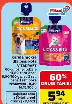 Carrefour Karma dla psa, kota VITAKRAFT Lick & Snack / Licks & Bits oferta