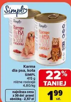 Carrefour Karma dla psa, kota SIMPL oferta